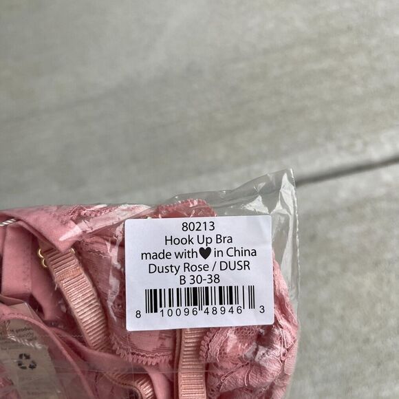 HAH by Free‎ People Demi Bra Size B 30-38 Dusty Rose Hook Up Wireless Lace NEW - Picture 8 of 8